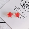 Macro shot of red glitter pentagram resin charms for DIY jewelry and hair accessories - Red (8#)