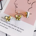 DIY jewelry making accessory featuring a yellow butterfly ceramic bead on a display card - 13# Yellow White Black Polka Dot
