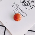 Cabochon tondo in resina arancio-rosso con texture a spirale per gioielli e fermagli - Arancio Rosso (3#)