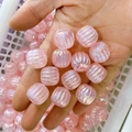 Pink iridescent pumpkin texture acrylic beads for DIY handmade jewelry bracelets - Iridescent Pumpkin Texture Bead - Mermaid Pink (A33#)