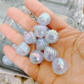Lollipop style iridescent pumpkin acrylic beads for DIY jewelry crafting in palm - Iridescent Pumpkin Shaped Bead - Starry Luminous Blue (A26#)