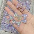 DIY purple iridescent bow resin charms with aurora laser finish for handmade jewelry - Iridescent Bow Accessory - Starry Luminous Purple (A23#)