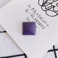 Close-up of a square purple resin cabochon with glossy finish for DIY accessories - Purple (1#)