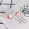 Clear resin beads filled with colorful moon-shaped sequins for DIY jewelry crafting - Colorful Moon (4#)