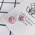 Boucles d'oreilles en résine transparente avec paillettes irisées colorées à l'intérieur - Confettis Colorés (5#)