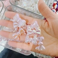 Perline in acrilico a forma di fiocco con finitura perlata per gioielli DIY - Accessorio a Fiocco Cangiante - Rosa Luminoso Stellato (A29#)