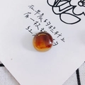Macro detail of high-polish amber resin cabochon with natural textures for DIY accessories - Deep Amber Polished Style (12#)