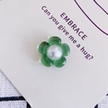 Groene acryl bloembedel met parel voor het maken van DIY haaraccessoires - 8# Lichtgroen