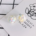 Boucles d'oreilles sphériques avec paillettes colorées et confettis de macaron - Carré Macaron (6#)