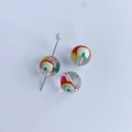 Perles en verre peintes à la main avec motifs spirales arc-en-ciel pour bijoux - Style Spirale Arc-en-ciel (30#)