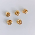 Set de cinco anillos triples entrelazados bañados en oro de 14k para crear bisutería - 3# Dorado