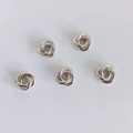 Dijes de triple anillo entrelazado de plata pulida para accesorios de joyería DIY - 3# Blanco K