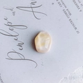 Close-up of cream-colored faceted resin charm for DIY jewelry with artistic ink texture - Irregular Creamy White Textured Style (1#)