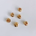 Set de seis cuentas espaciadoras trenzadas chapadas en oro 14k para creación de joyas DIY - 4# Dorado