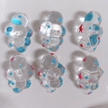 DIY hand-painted clear acrylic bubble beads with blue dots and red star patterns - Blue Red Polka Dot Star Cloud (20#)