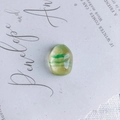 Macro detail of oval green and yellow resin gemstone with smooth polished surface - Green and Yellow Mixed Pebble Style (2#)