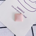 Pink square resin charm for DIY crafts with a glossy finish and rounded edges - Pink (10#)