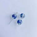 Perles en verre bleu rétro avec lettrage Love et pois pour création de bijoux DIY - Style Cœur d'Amour Bleu Foncé (27#)