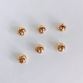 Set de seis cuentas de nudo trenzado chapadas en oro 14k para joyería artesanal - 5# Dorado