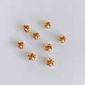 Set de 8 cuentas de metal trenzado dorado para joyería DIY con acabado pulido 14k - 6# Oro KC