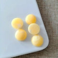 Flatback round resin beads with yellow and white marble swirl for DIY craft projects - Yellow White Swirl Style (14#)