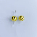 Perles emoji jaunes rondes en résine avec visage triste et trou droit pour bijoux DIY - Style d'Expression Jaune (32#)