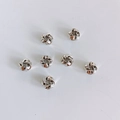 Set de siete cuentas espaciadoras de nudo plateadas para creación de joyas DIY - 6# Blanco K