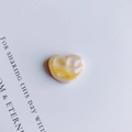 DIY heart charm with yellow marble texture and pearlescent resin for phone cases - Yellow And White Marble (1#)