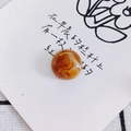 DIY amber marble resin flat bead with red-brown swirls for phone case decoration - Red Brown Amber Style (16#)