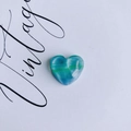 Heart-shaped vintage accessory with blue and green striped texture for DIY jewelry - Blue Green Gradient Stripes (7#)