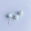 Perle en céramique blanche faite main avec pois colorés pour création de bijoux - Style à Pois Colorés (34#)