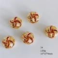 Cuenta de nudo retorcido bañada en oro de 14k para joyería DIY 15x15x9mm - 7# Oro KC