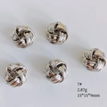 Cuentas de nudo trenzado plata 15x15x9mm 2,87g para fabricación de joyas artesanales - Estilo de Novia Oro Blanco K