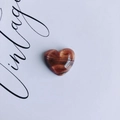 Polished red-brown heart-shaped wooden pendant with natural vintage wood grain - Red Brown Wood Texture (9#)