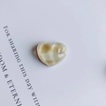 Ciondolo a cuore in resina giallo crema con trama pittura a olio per decorazioni fai-da-te - Motivo Marmo Giallo Chiaro (6#)