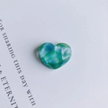 Accessorio a cuore in resina stile pittura a olio per decorazioni fai da te - Marmo Blu E Verde (7#)