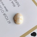 Unregelmäßiger cremefarbener Harzstein mit orangefarbener Marmorierung für DIY - Cremeweiß mit Orangenen Adern (3#)