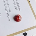 Dunkelroter runder Karneol-Cabochon mit natürlicher weißer Maserung für DIY-Zubehör - 4#