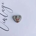 Vintage heart shaped resin charm in grey with a red accent for DIY jewelry making - Grey White Red Line Design (12#)