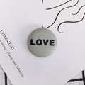Minimalist light gray leather round button with LOVE text for DIY garment accessories - 9# Gray