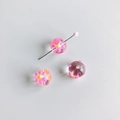 Perles en verre fleuries peintes à la main en rose et violet pour bijoux DIY - Style Fleur Rose (6#)