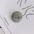 Gray leather round button with creative lettering and illustrations for DIY garment accessories - 11# Gray