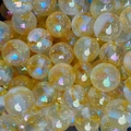 Perle in acrilico giallo traslucido con glitter dorati ed effetto aurora boreale - Sfera Riflettente Cangiante Glitterata - Giallo Caldo (A45#)