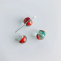 Perles en verre lampwork faites main avec motifs pastèque pour la création de bijoux - Style Motif Pastèque (8#)