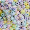 Perline in acrilico color macaron con trama marmorizzata per gioielli fai-da-te - Perlina Perlata con Trama di Marmo Macaron (A46#)