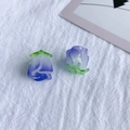 Detail of two purple gradient resin rose flower charms for DIY jewelry making - 1# Blue