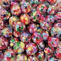 Perline acriliche colorate con motivo a mosaico per la creazione di gioielli fai-da-te - Perlina con Trama a Mosaico Floreale Multicolore (A12#)