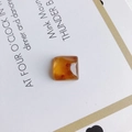 Square amber resin patch with ink smudge texture for DIY phone case and jewelry making - Amber (6#)