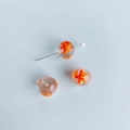 Perle en verre peinte à la main avec sourire d'étoile de mer orange pour bijoux DIY - Style Smiley Étoile de Mer (12#)