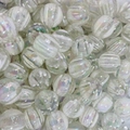 Perline acriliche colorate e iridescenti a righe per braccialetti fai-da-te - Perlina Glitterata Cangiante a Strisce Trasparenti (A8#)
